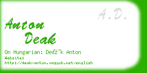 anton deak business card